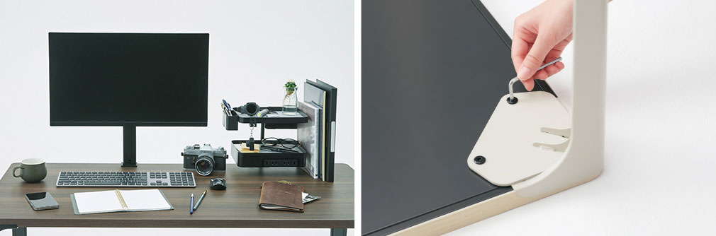 パラベルデスク | 自分好みに働きやすく、簡単組み立て