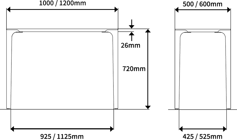 パラベルデスク | サイズ